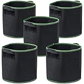 Garden4Ever 5-Pack 20 Gallon Grow Bags Heavy Duty Container Thickened Nonwoven Fabric Plant Pots with Handles