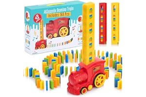 Domino Train for Kids Train Toys for Boys Girls 4-7 4-8 6-8 Domino Rally Train Games Toddler Dominos Set Montessori Toys for 