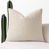 MIULEE Pack of 1 Beige Throw Pillow Cover 18x18 Inch Decorative Couch Pillow Cover Textured Boucle Accent Solid Pillow Case S