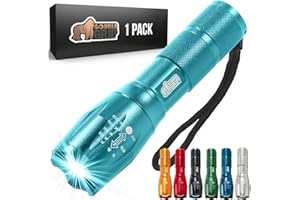 Gorilla Grip Powerful LED 750 FT Water Resistant 5 Adjustable Mode Tactical Flashlight, High Lumens Ultra Bright Battery Life