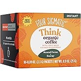 Organic Instant Coffee Powder by Four Sigmatic | Arabica Instant Coffee Singles with Lion's Mane, Chaga and Rhodiola | Mushro