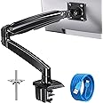HUANUO Single Monitor Arm for 13-35 inch Screens, Holds 4.4lbs to 26.4lbs, Adjustable Gas Spring Monitor Mount with USB, Comp