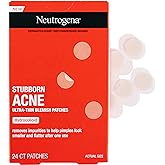 Neutrogena Stubborn Acne Pimple Patches, Acne Treatment for Face, Ultra-Thin Hydrocolloid Spot Stickers Provide Optimal Heali