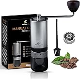 Kokail Manual Coffee Grinder with 7 star stainless steel burr, Adjustable Settings and Brush | Hand Coffee Grinder, Easy to C