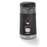 Mr. Coffee Automatic Coffee Grinder with 5 Presets, 12 Cup Capacity, Black – Ideal for Home Use and Espresso Lovers