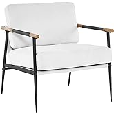 MIRASON Accent Arm Chair for Living Room, Mid Century Modern Accent Reading Side Chair Upholstered Lounge Chair with Comfy Cu