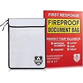 Mart Cobra Fireproof Document Bag with Zipper Fire and Waterproof Document Storage Fireproof Money Bag for Cash Fire Proof Ba