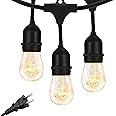 Brightech Ambience Pro Outdoor String Lights - Commercial Grade Waterproof Patio Lights with 48 Ft Dimmable Incandescent Edis