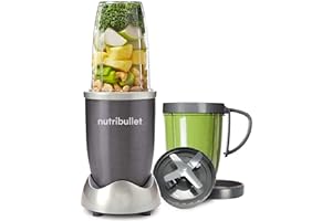 NutriBullet 600 Superfood Nutrition Extractor, Blender & Mixer System (8-Piece Set), Silver