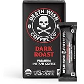 Death Wish Coffee Instant Dark Roast Coffee Packets, Bold & Intense Blend of Arabica & Robusta Beans, USDA Organic, 8 Count