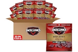 Jack Link's Beef Jerky, Original, Multipack Bags – Flavorful Meat Snacks for Lunches, Ready to Eat, Individual Packs - 7g of 