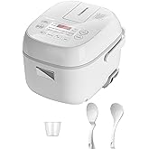 TOSHIBA Rice Cooker Small 3 Cup Uncooked – LCD Display with 8 Cooking Functions, Fuzzy Logic Technology, 24-Hr Delay Timer an