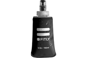 FITLY Soft Flask - 5 oz (150 ml)- Shrink As You Drink Pocket Soft Water Bottle for Hydration Pack/Running Vest- Folding Water