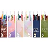 Kaco PURE Colored Gel Pens, 30 Pieces Assorted Color Ink 0.5mm Fine Point Aesthetic Pens for Journaling Cute Stationery Schoo