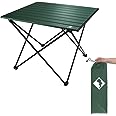 VILLEY Portable Camping Side Table, Ultralight Aluminum Folding Beach Table with Carry Bag for Outdoor Cooking, Picnic, Camp,