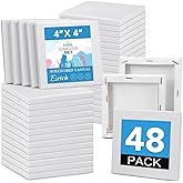 ESRICH Mini Canvases for Painting 4x4 Canvas Value Pack for 48PCS, 2/5In Thickness Small Canvas, Blank Canvas Bulk are Great 