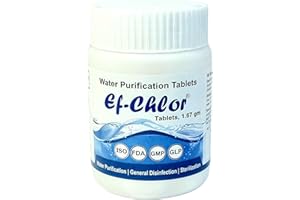 Ef-Chlor Overhead & Underground Water Tank Purification Tablets (1.67gm) Jar of 50 Tablets Having 3 Years Shelf Life 1 Tablet