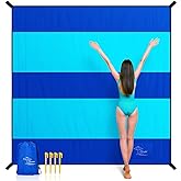 OCOOPA Diveblues Extra Large Beach Blanket, Sand Free, Large Oversized Camping Mat, Comfortable Parachute Nylon, Cozy& Chic, 