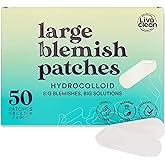 LivaClean 50CT Large Hydrocolloid Acne Patches - For Pore Spots Nose Face Cystic Pimple Zit Patch - Big Pimple Patches Hydroc