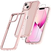 TAURI 3 in 1 for iPhone 13 Case Pink, [Military-Grade Drop Protection] Slim Shockproof Phone Lanyard Case 6.1 inch