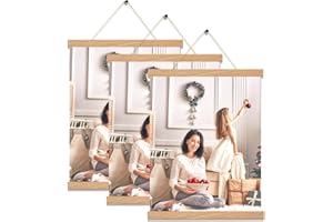 YK Artwood 3 Pack Magnetic Poster Hanger Frame,16x20 16x24 16x16 Poster Frame Wood Magnet Frames Hangers for Photos, Pictures