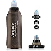 Joypur Foldable Squeeze Filtered Water Bottle - BPA Free Reusable 600-1000ml Lightweight Leak-Proof Silicone Water Bottle - D