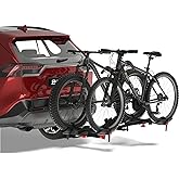 BougeRV Lockable Hitch Mount Bike Rack Platform 2-Bike Carrier for SUV & Truck, Lightweight E-Bike Compatible, Foldable & Til