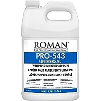 ROMAN’s PRO-543 Universal Border and Wallpaper Adhesive for Home Improvement, White, 1 Gallon (250 Sq. Ft.)