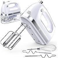 Hand Mixer Electric, 400w Ultra Power Kitchen Handheld Mixer with 2x5 Speed(Turbo Boost & Automatic Speed), Storage Case, 5 S