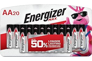 Energizer AA Batteries, Max Double A Battery Alkaline, 20 Count