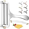 Zulay Kitchen Stainless Steel Wire Cheese Slicer - Adjustable Hand Held Cheese Cutter with 2 Extra Wires - Premium Cheese Sha