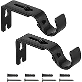 Cosmos Pack of 2 Adjustable Curtain Rod Holder Wall Mount Bracket Hooks Drapery Rod Bracket with Screws for Curtain Drapery R