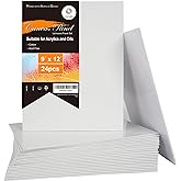 conda Canvases for Painting 9 x 12 inch, 24 Pack Value Bulk Blank White Canvas Boards, Primed, 100% Cotton, Quality Acid Free