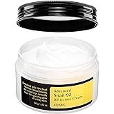 COSRX Snail Mucin 92% Repair Cream, Daily Face Gel Moisturizer for Dry Skin, Acne-prone, Sensitive Skin, Not Tested on Animal