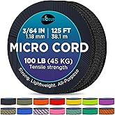 TECEUM Micro Paracord – 1.18 mm X 125 ft – Micro Utility Cord – Thin Braided Paracord Rope – Best for Crafting, DIY Projects,