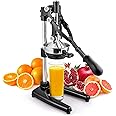 Zulay Extra Tall Citrus Press Manual Juicer - Manual Orange Juice Squeezer, Fits Tumblers, Tall Glasses and Cups - Fruit Pres