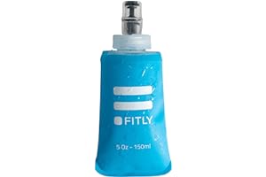FITLY Soft Flask - 5 oz (150 ml)- Shrink As You Drink Pocket Soft Water Bottle for Hydration Pack/Running Vest- Folding Water