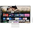 SAMSUNG 32-Inch M8 (M80D) Series 4K UHD Smart Monitor with Streaming TV, Speakers, HDR10+, AI Upscaling, USB-C, Ergonomic Sta