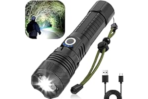 Victoper LED Flashlights, High Powered 10000 Lumens Super Bright Tactical Flashlight, Rechargeable, 5 Modes Zoomable Waterpro