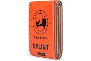 RHINO RESCUE First Aid Splint 36" X 4.3" Orange-Gray, Keep Bones in Position (1, Folded)