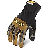 Ironclad Ranchworx Work Gloves RWG2, Premier Leather Work Glove, Performance Fit, Durable, Machine Washable, (1 Pair), RWG2-0