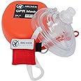 CPR Mask (with Additional Keychain CPR Mask) - First Aid Face Shield with One-Way Breath Valve - Archer MedTech Brand