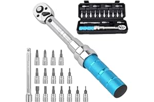 COTOUXKER Bike Torque Wrench Set, 1/4 Inch Drive Torque Wrench 2 to 14 Nm Bicycle Tool Kit for MTB Mountain Road Bikes with A