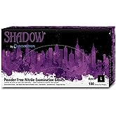 Adenna SHD936 Shadow 6 Mil Powder-Free Nitrile Exam Gloves, Medical Grade, Black, Large, Box of 100