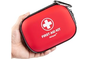 Mini First Aid Kit - 120 Piece Small Waterproof Hard Shell Medical Kit for Car, Home, Office, Travel, Camping, Sports, Outdoo