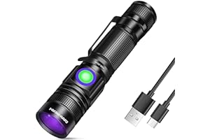 DARKBEAM UV Black Light Flashlight 395nm - Rechargeable USB Woods Lamp, Powerful Mini Ultraviolet LED Blacklight Flashlights 