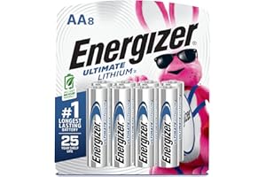 Energizer AA Lithium Batteries, World's Longest Lasting Double A Battery, Ultimate Lithium (8 Battery Count)