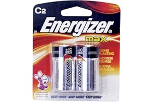 Energizer MAX Alkaline Batteries, C, 2 Batteries/Pack (E93BP2)