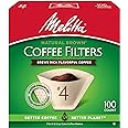 Melitta #4 Cone Coffee Filters, Unbleached Natural Brown, 100 Count (Pack of 6) 600 Total Filters Count - Packaging May Vary