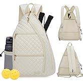 Sucipi Pickleball Bag for Women Pickleball Backpack Quilted Crossbody Sling Bag Tennis Bag Backpack Pickle Ball Paddle Bag